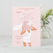 Invitation Mariée de fille Disco Dernière rose (Debout devant)