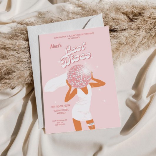 Invitation Mariée de fille Disco Dernière rose