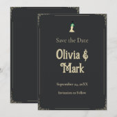 Invitation Mariée de Frankenstein, Date à Sauvegarder | Gothi (Devant / Derrière)