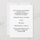 Invitation Mariée de week-end de célibataire de ski sur les p (Dos)