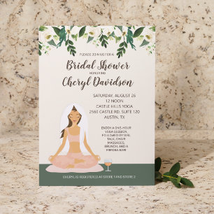 Invitation Mariée de yoga Cheveux Marron Foncé Enterrement de
