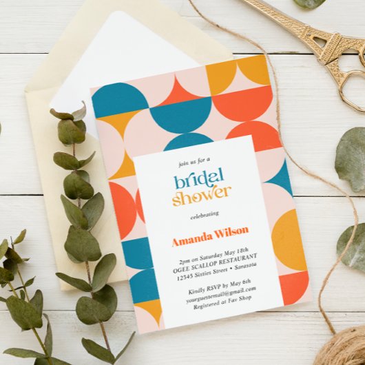 Invitation Mariée demi-cercle rétro de la St Jacques du milie