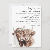 Invitation Mariée des Highlands Vache Sainte Mariage (Devant)
