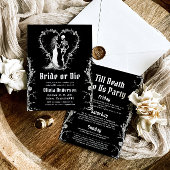 Invitation Mariée d'Halloween ou Die Skeleton Bachelorette Pa