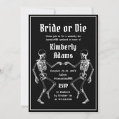 Invitation Mariée d'Halloween ou Die Skeleton Bachelorette Pa (Devant)
