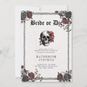Invitation Mariée Die Goth Floral Bachelorette Party Itinérai (Devant)