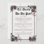 Invitation Mariée Die Goth Floral Bachelorette Party Itinérai (Dos)