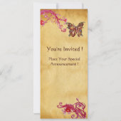 Invitation MARIÉE ÉLÉGANTE PAPILLON  PARCHEMIN Monogramme (Dos)