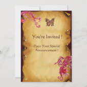 Invitation MARIÉE ÉLÉGANTE PAPILLON  PARCHEMIN Monogramme (Dos)