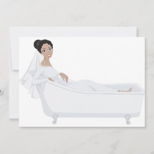 Invitation Mariée élégante se relaxant dans une baignoire Cré