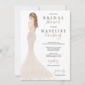 Invitation Mariée en Champagne Lace Gown Fête des mariées Inv (Devant)