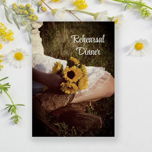 Invitation Mariée en Cowboy Boots Ranch Rehearsal Dîner