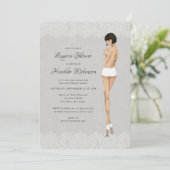 Invitation Mariée en culotte Lacy Lingerie Douche (Debout devant)
