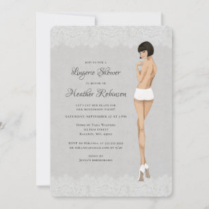 Invitation Mariée en culotte Lacy Lingerie Douche