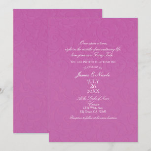 Invitation Mariée en Damassé Conte de Fées Rose Princesse