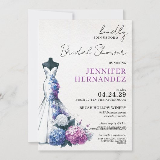 Invitation Mariée en Fête des mariées Bloom Hydrangea (Devant)