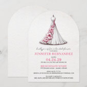 Invitation Mariée en Fête des mariées Hibiscus rose fleur (Devant / Derrière)