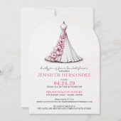 Invitation Mariée en Fête des mariées Hibiscus rose fleur (Devant)