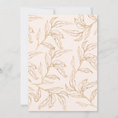 Invitation Mariée en fleur rose et doré fleurie douche nuptia (Dos)