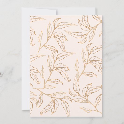 Invitation Mariée en fleur rose et doré fleurie douche nuptia (Dos)