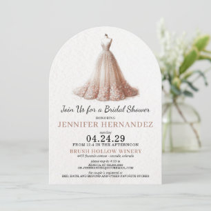 Invitation Mariée en fleurs rose pêche Shower de mariage