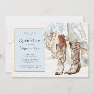 Invitation Mariée En Mariage Robe Cowgirl Bottes En
