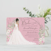 Invitation Mariée en robe blanche Douche à thé nuptiale (Debout devant)