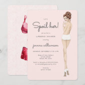 Invitation Mariée en sous-vêtements Fête des mariées en dente (Devant / Derrière)