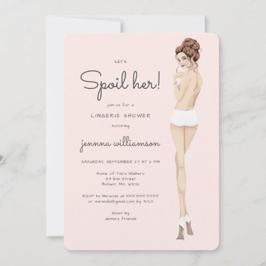 Invitation Mariée en sous-vêtements Fête des mariées en dente (Devant)