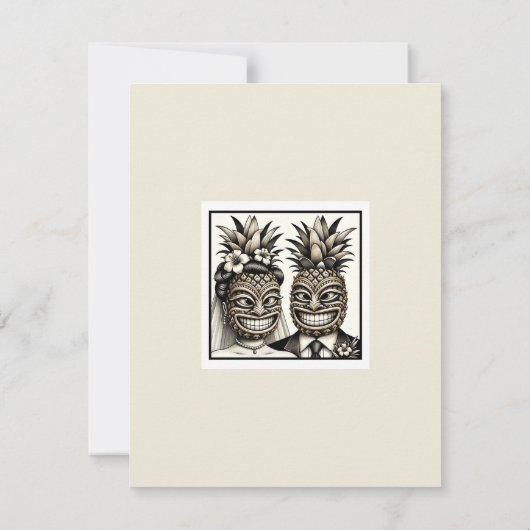 Invitation Mariée et chambre Aloha Ananas Tiki Enregistrer la (Dos)