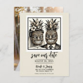 Invitation Mariée et chambre Aloha Ananas Tiki Enregistrer la (Devant / Derrière)