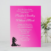 Invitation Mariée et fille Fuchsia (Debout devant)