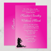 Invitation Mariée et fille Fuchsia (Devant / Derrière)