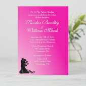 Invitation Mariée et fille Fuchsia (Debout devant)