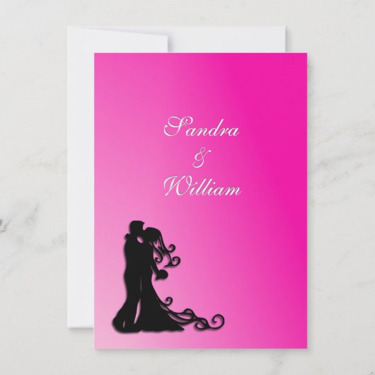 Invitation Mariée et fille Fuchsia (Dos)