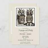 Invitation Mariée et la chambre Aloha Ananas Tiki Fiançailles (Devant / Derrière)