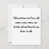 Invitation Mariée et marié de mariage zombie personnalisés (Dos)