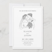 Invitation Mariée et marié élégant mariage (Devant)