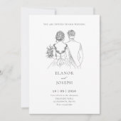 Invitation Mariée et marié élégant mariage (Devant)