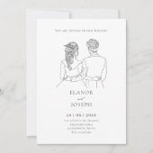 Invitation Mariée et marié élégant mariage (Devant)