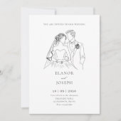 Invitation Mariée et marié élégant mariage (Devant)