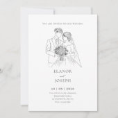 Invitation Mariée et marié élégant mariage (Devant)