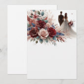 Invitation Mariée et Marié Élégant Mariage Floral Vierge  (Devant / Derrière)