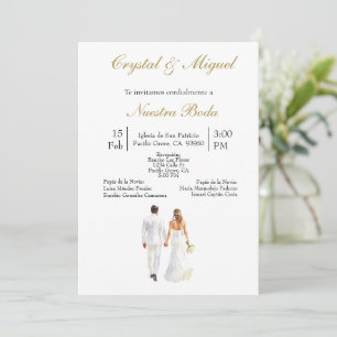 Invitation Mariée et marié mariage espagnol