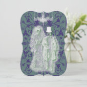 Invitation Mariée et marié squelette gothique (Debout devant)