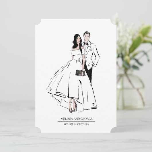 Invitation Mariée et mariée de mode (Debout devant)