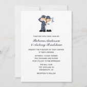 Invitation Mariée et soldat en Mariage Camouflage bleu (Devant)