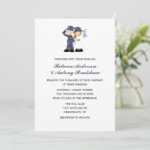 Invitation Mariée et soldat en Mariage Camouflage bleu (Debout devant)