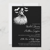Invitation Mariée Fantôme Réception de Mariage Noir (Devant)