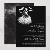 Invitation Mariée Fantôme Réception de Mariage Noir (Devant / Derrière)